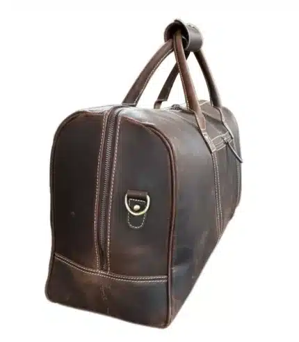 Waxy crunchy duffle luggage leather bag jpg