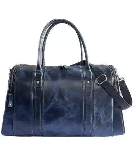 Waxy crunchy duffle luggage leather bag2 jpg