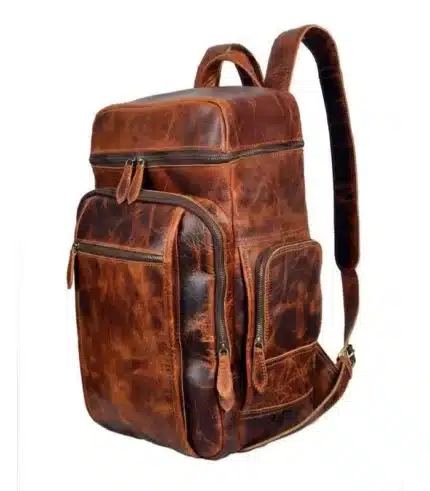 Waxy crunchy duffle luggage leather bag3 jpg