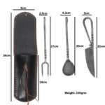DS02g Medieval Inspired Outdoor Camping Dinnerware Utensil Set Leather Carrying Case Included
