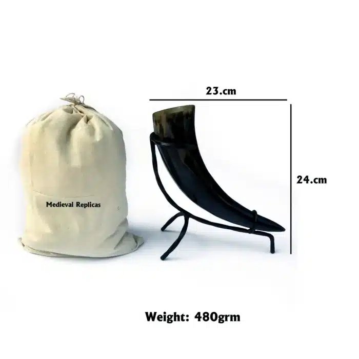 MRD02d Drinking Horn with Metal Stand jpg