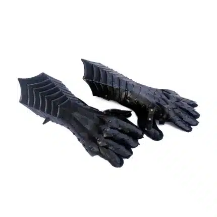 MRG01a Medieval Black Antique Finish Gauntlet glove jpg