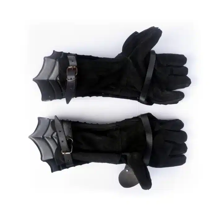MRG01c Medieval Black Antique Finish Gauntlet glove jpg