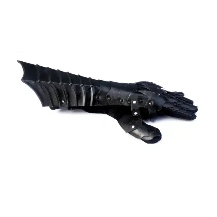 MRG01d Medieval Black Antique Finish Gauntlet glove jpg
