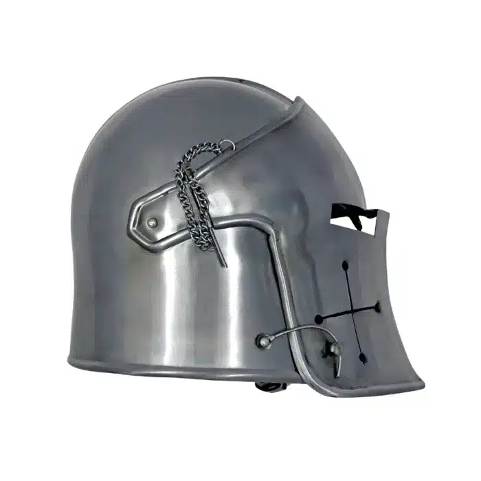 MRH02a Medieval Renaissance Detachavle Visor Barbuta Helmet jpg