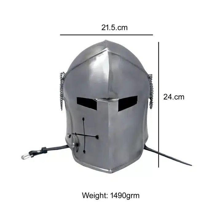 MRH02e Medieval Renaissance Detachavle Visor Barbuta Helmet jpg