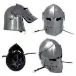 MRH02f Medieval Renaissance Detachavle Visor Barbuta Helmet jpg