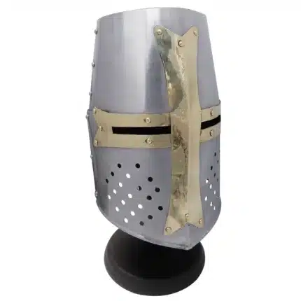 MRH03a Crusader Knight Helmet with Brass Cross jpg