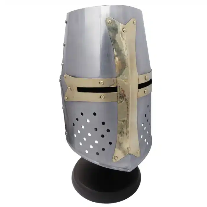 MRH03a Crusader Knight Helmet with Brass Cross jpg