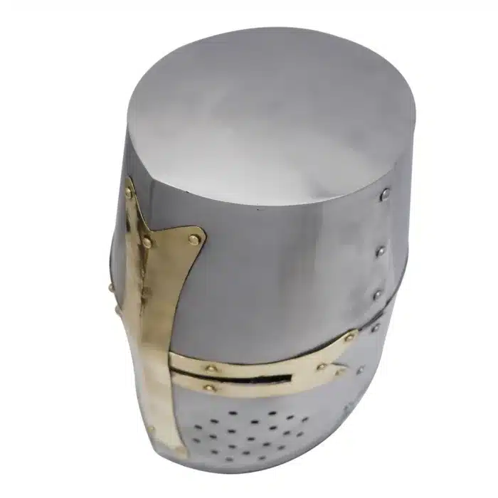 MRH03h Crusader Knight Helmet with Brass Cross jpg
