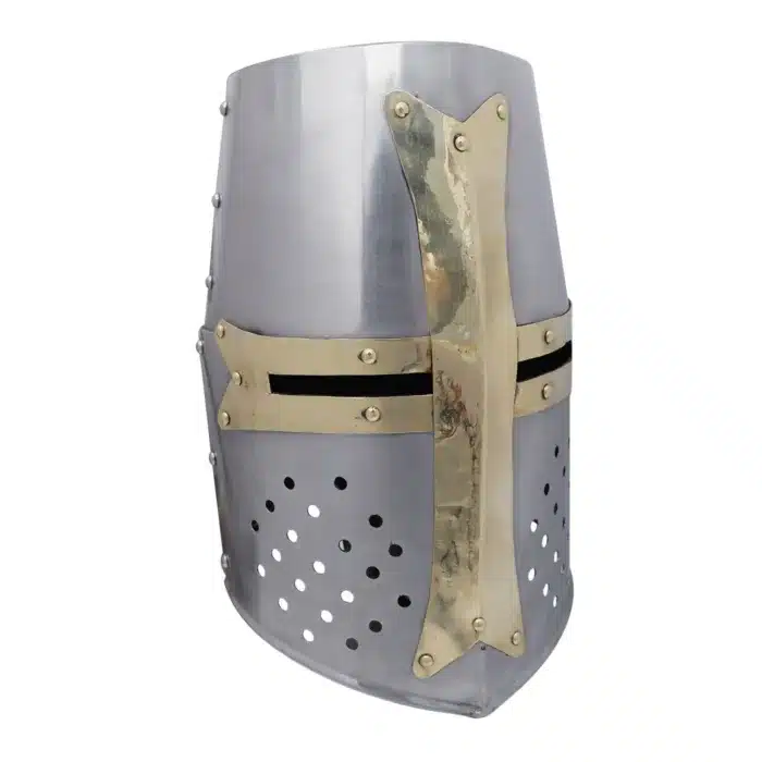 MRH03i Crusader Knight Helmet with Brass Cross jpg