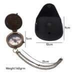 MRN03c Brass Compass with Leather Case Wintage Nautical Gift Item