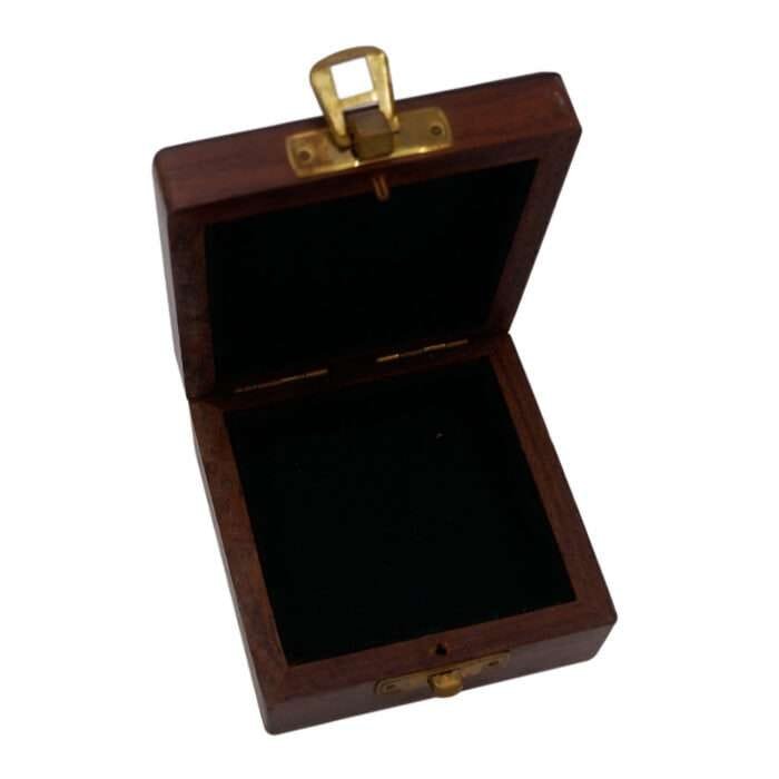 MRN05b Authentic Wintage Style Brass Pocket Sun Dial Campass with Wooden Case Decor Collection Nautical Ite