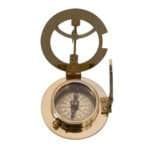 MRN05c Authentic Wintage Style Brass Pocket Sun Dial Campass with Wooden Case Decor Collection Nautical Ite