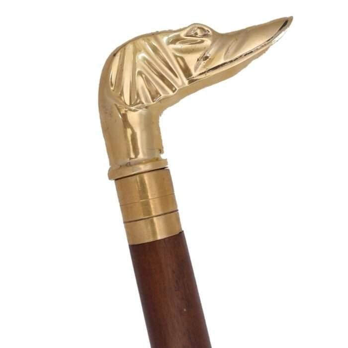 MRWS02a Walking Stick with Brass Dog Handle Grip