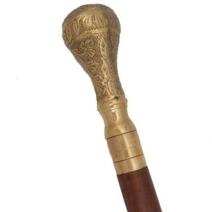 MRWS02a Walking Stick with Brass Knob Handle Grip