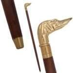 MRWS02d Walking Stick with Brass Dog Handle Grip
