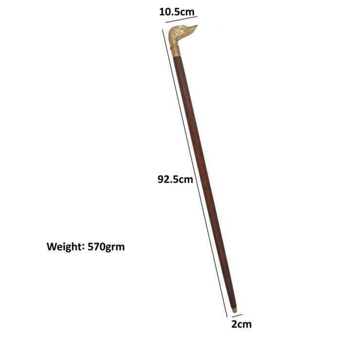 MRWS02e Walking Stick with Brass Dog Handle Grip