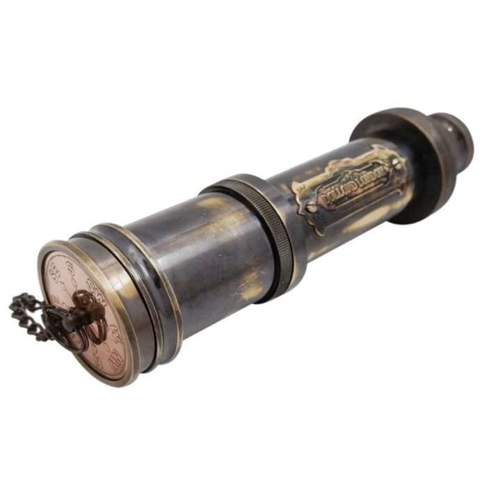 NT02c Antique Decor Spyglass Pirate Telescopewith Leather Box Telescope for Adventure Enthusiasts Monocular Nautical Decor for Gifting