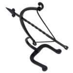 NT03d Armillary Arrow Solid Wrought Iron Sculpture