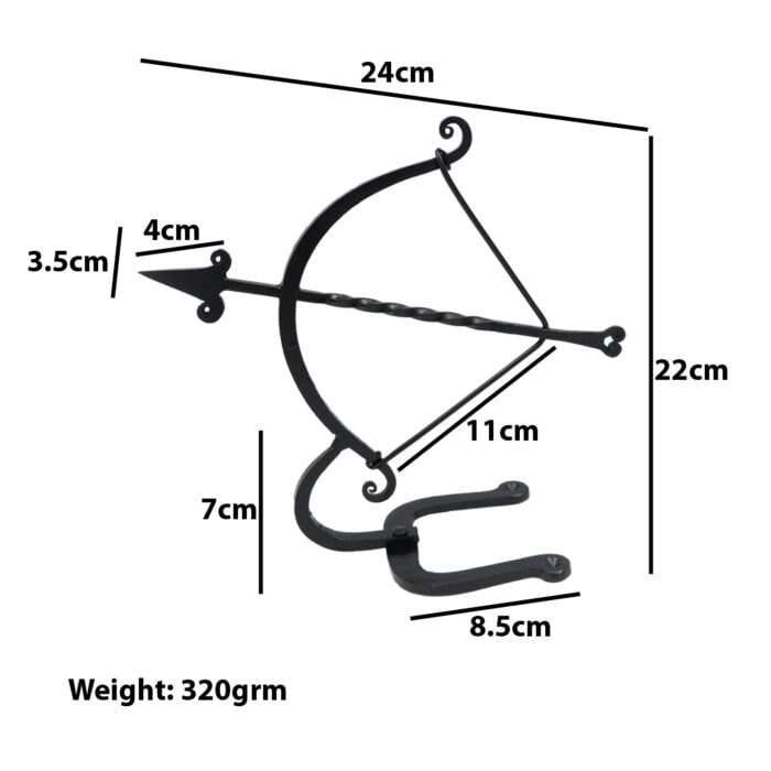 NT03g Armillary Arrow Solid Wrought Iron Sculpture
