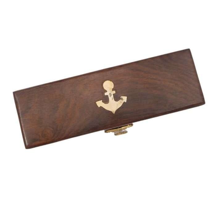 NT06b Nautical Mariner Boatswains Whistle Chain Bosun Pipe Nautical Collection With Wooden Box
