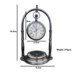 NT07f Nautical Desk Clock Brass Compass With Antique Victoria London Hanging Watch