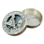 NT09b Vintage Compass and Sundial by ERA Collection Hiking Compass Outdoor Compass Engraved Compass Antique Nautical Solid Brass