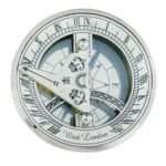 NT09c Vintage Compass and Sundial by ERA Collection Hiking Compass Outdoor Compass Engraved Compass Antique Nautical Solid Brass