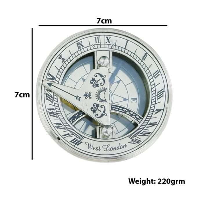 NT09f Vintage Compass and Sundial by ERA Collection Hiking Compass Outdoor Compass Engraved Compass Antique Nautical Solid Brass