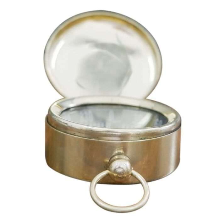 NT10d Chrome Finish Hunters Pocket Compass With Pouch Vintage handmade style compass