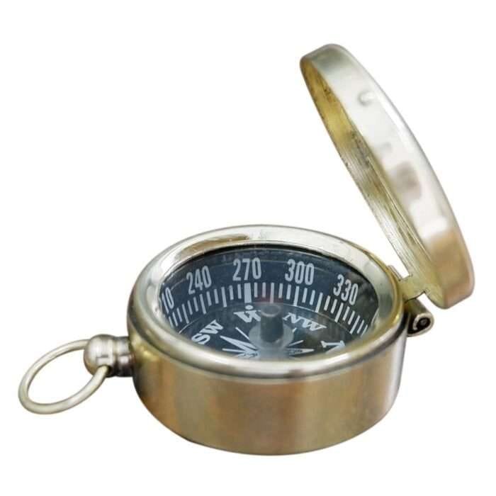 NT10e Chrome Finish Hunters Pocket Compass With Pouch Vintage handmade style compass