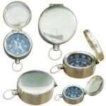 NT10f Chrome Finish Hunters Pocket Compass With Pouch Vintage handmade style compass