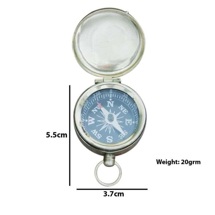 NT10g Chrome Finish Hunters Pocket Compass With Pouch Vintage handmade style compass