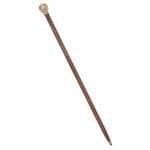 NT12 Antique Brass Compass On Top Head Handle Brown Wood Walking Stick