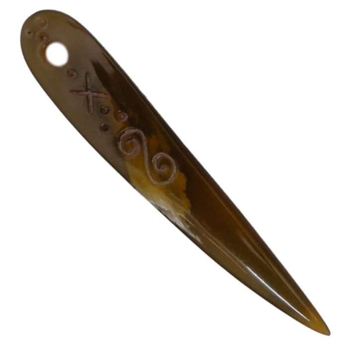 MRYN04b Natural Hand made buffalo Horn Yarn Needle