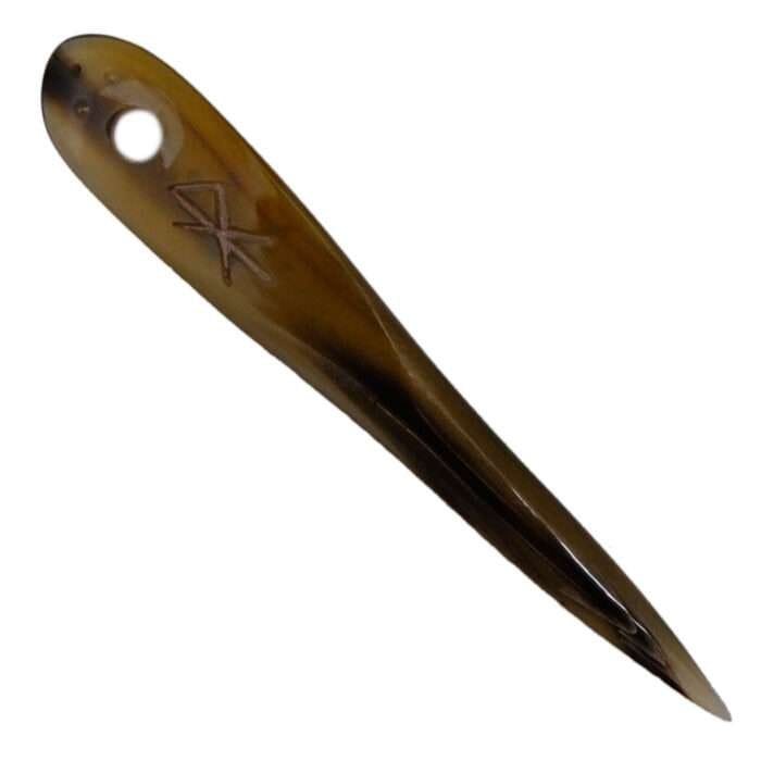 MRYN05b Natural Hand made buffalo Horn Yarn Needle