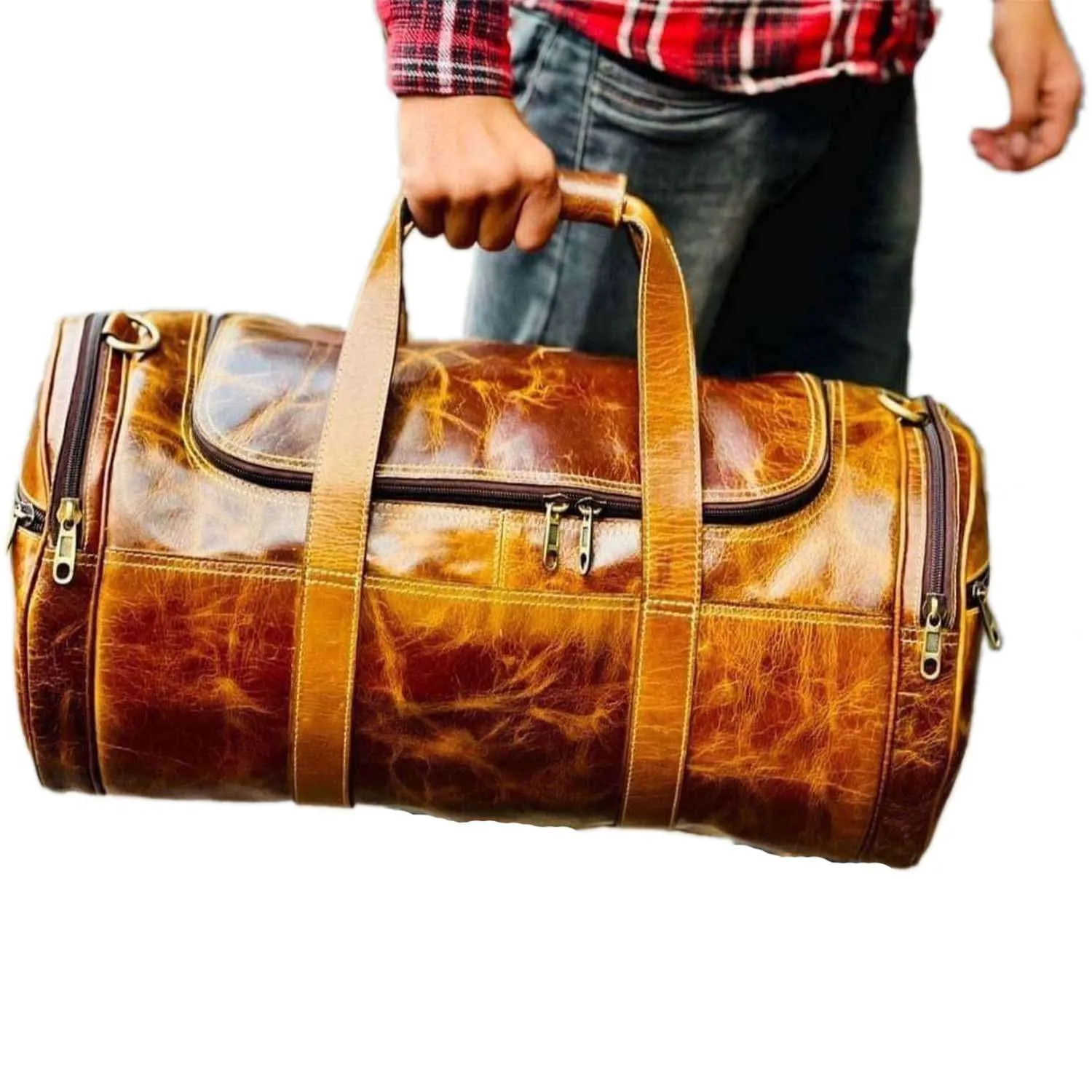 BG196 Handmade Vintage Brown Leather Bag