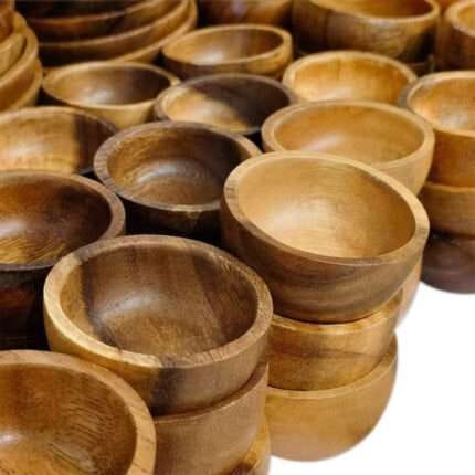 Brown Plain Wooden Serving Bowl