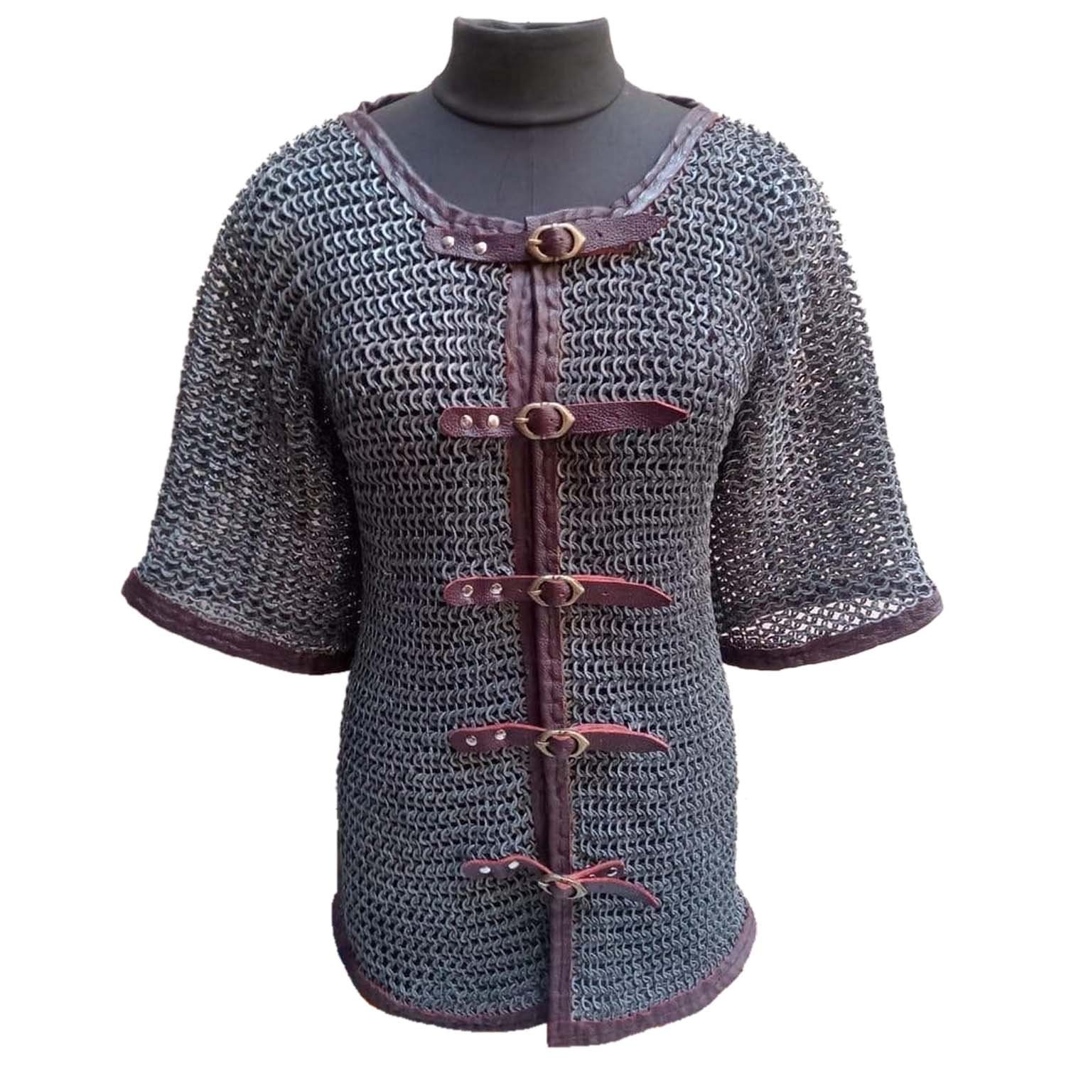 Flat rings riveted chain mail