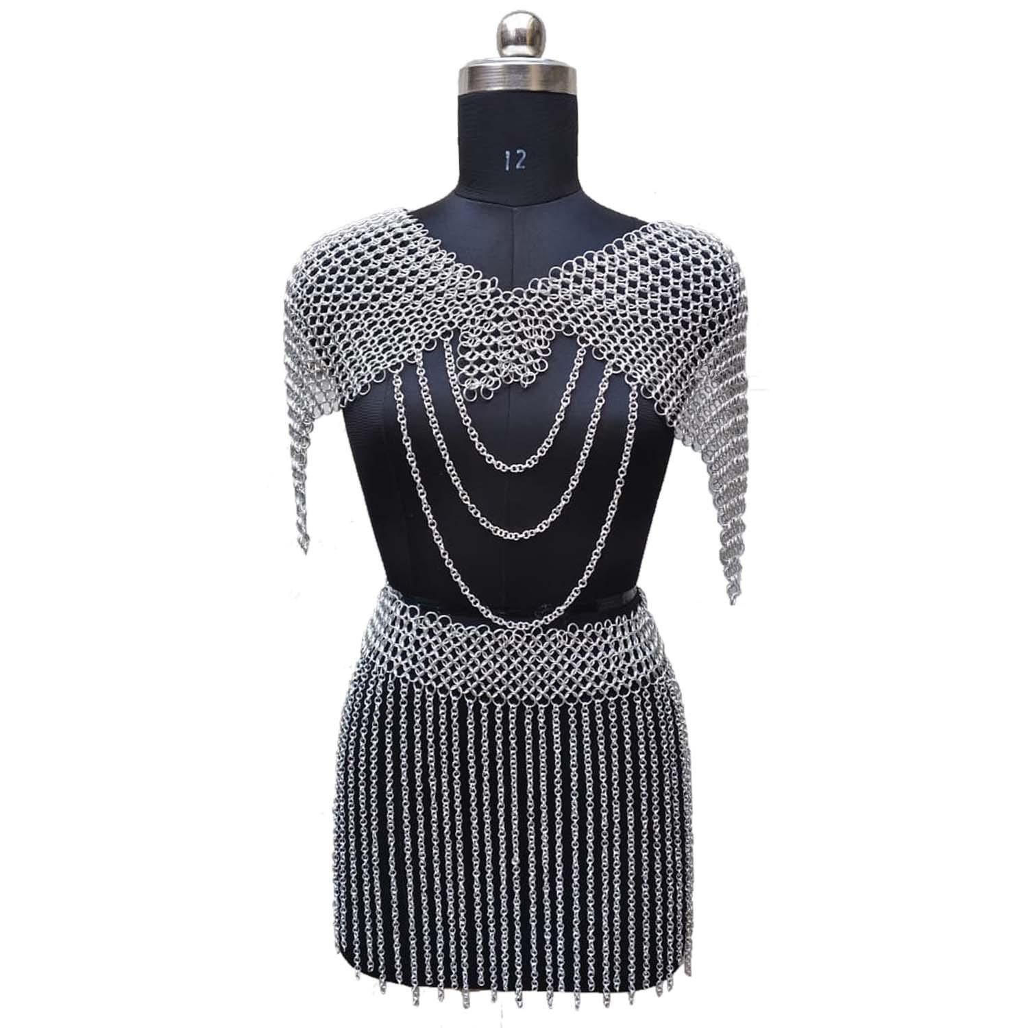 CM73 Chainmail Shoulder Cape with Skirt CM73 Chainmail Shoulder Cape with Skirt