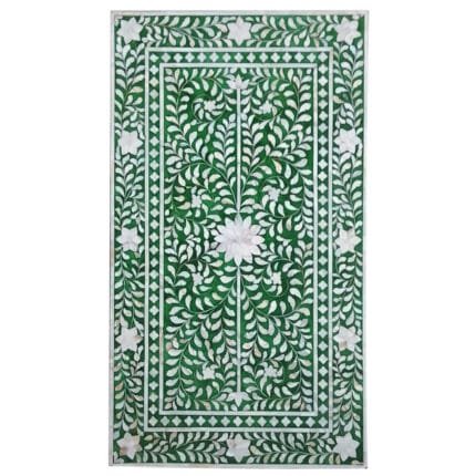 TB01a Royal Green Floral Inlay Table