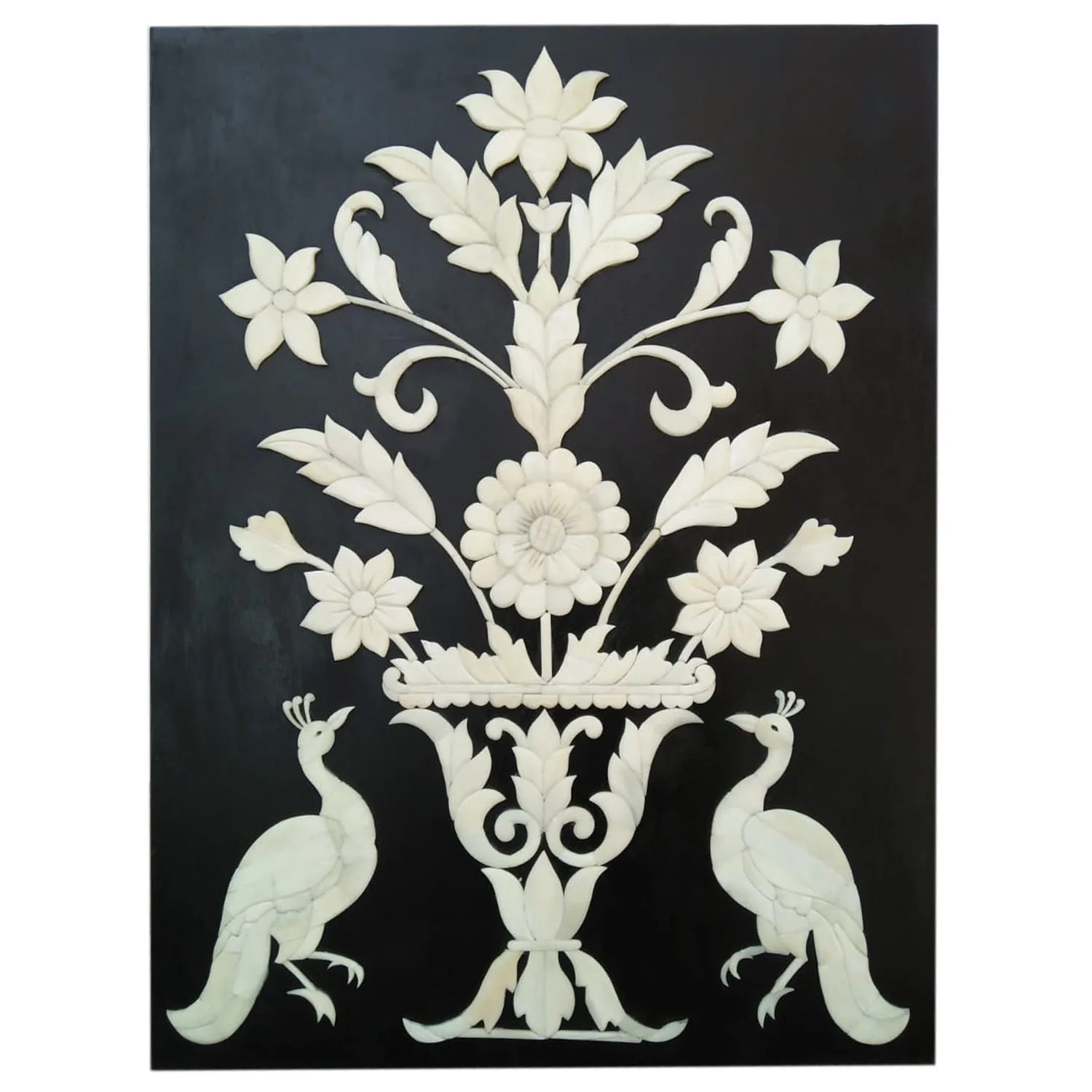 BD01 floral and bird inlay design