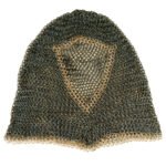 CM74a Black and Gold Chainmail Coif