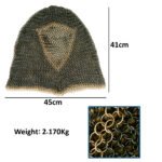 CM74b Black and Gold Chainmail Coif