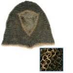 CM74c Black and Gold Chainmail Coif