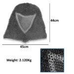 CM75b Black and Silver Chainmail Coif