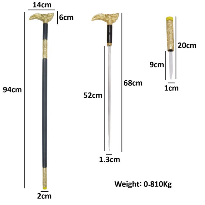 WS23i Eagle Head Samurai Walking Cane